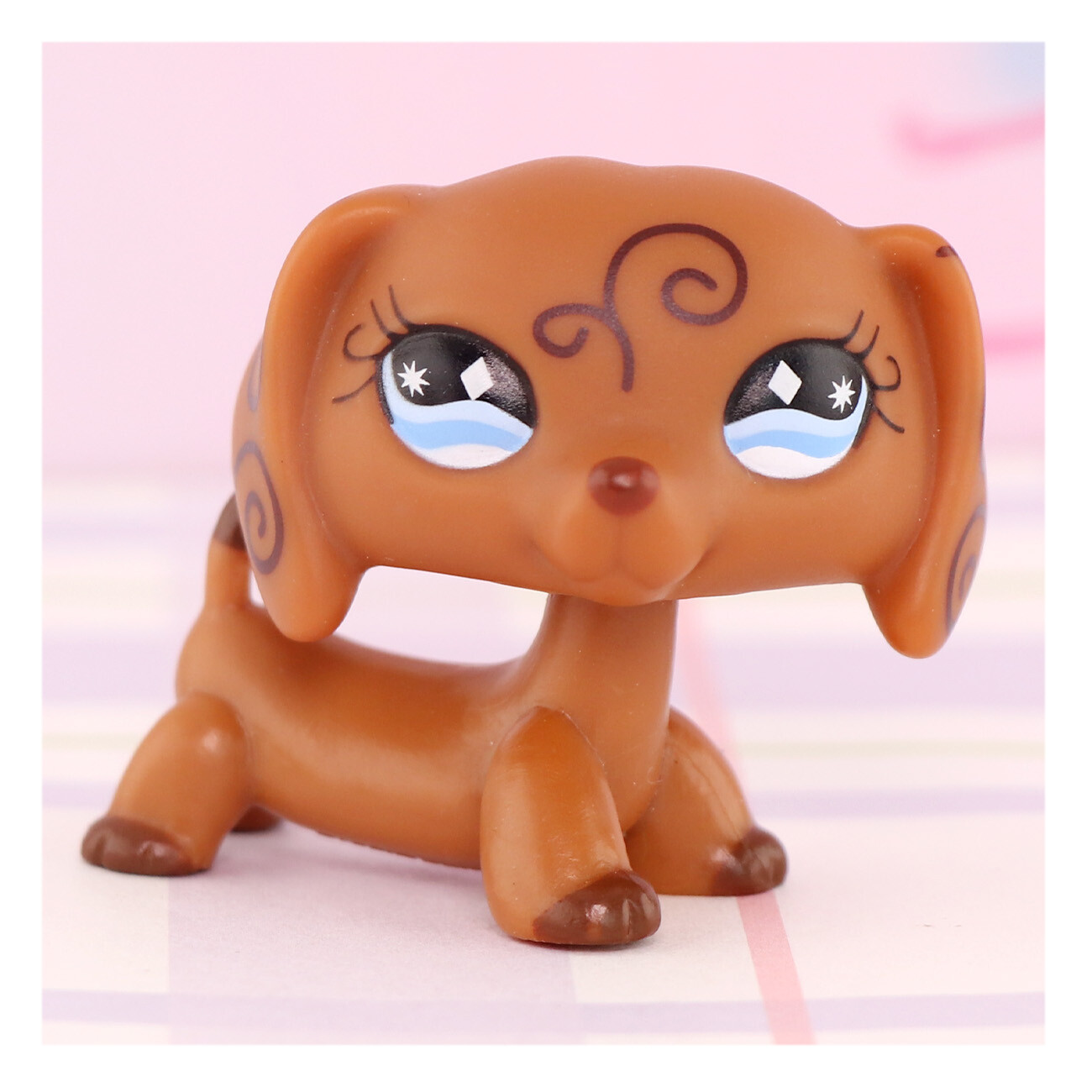 Pet Shop LPS Dachshund 640 Swirl Stripe Blue Eyes Kids