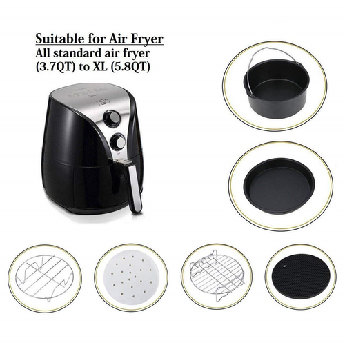 Freyamall Air Fryer Accessories 10 Pack, Compatible Gowise Set of 7 Inch, Deep