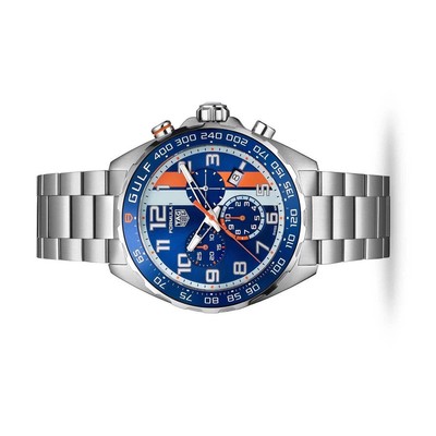 Pre-owned Tag Heuer Formula 1 Gulf Edition Blue Dial Mens Watch 43 Caz101at.ba0842