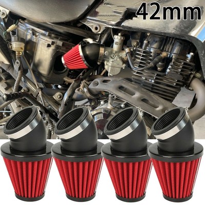 4x Red 42mm Air Filters Pods 45 Angled for 150cc-250cc Scooter ATV Dirt Bike US