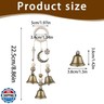 Witch Bells for Door Knob, Boho Hanger Wind Chimes Protection, Witchy Things Bell Strings with 3 Bells, Witchcraft Supplies Door Bell, Vintage Witch Decor for Home Room (Bronze-Colored)