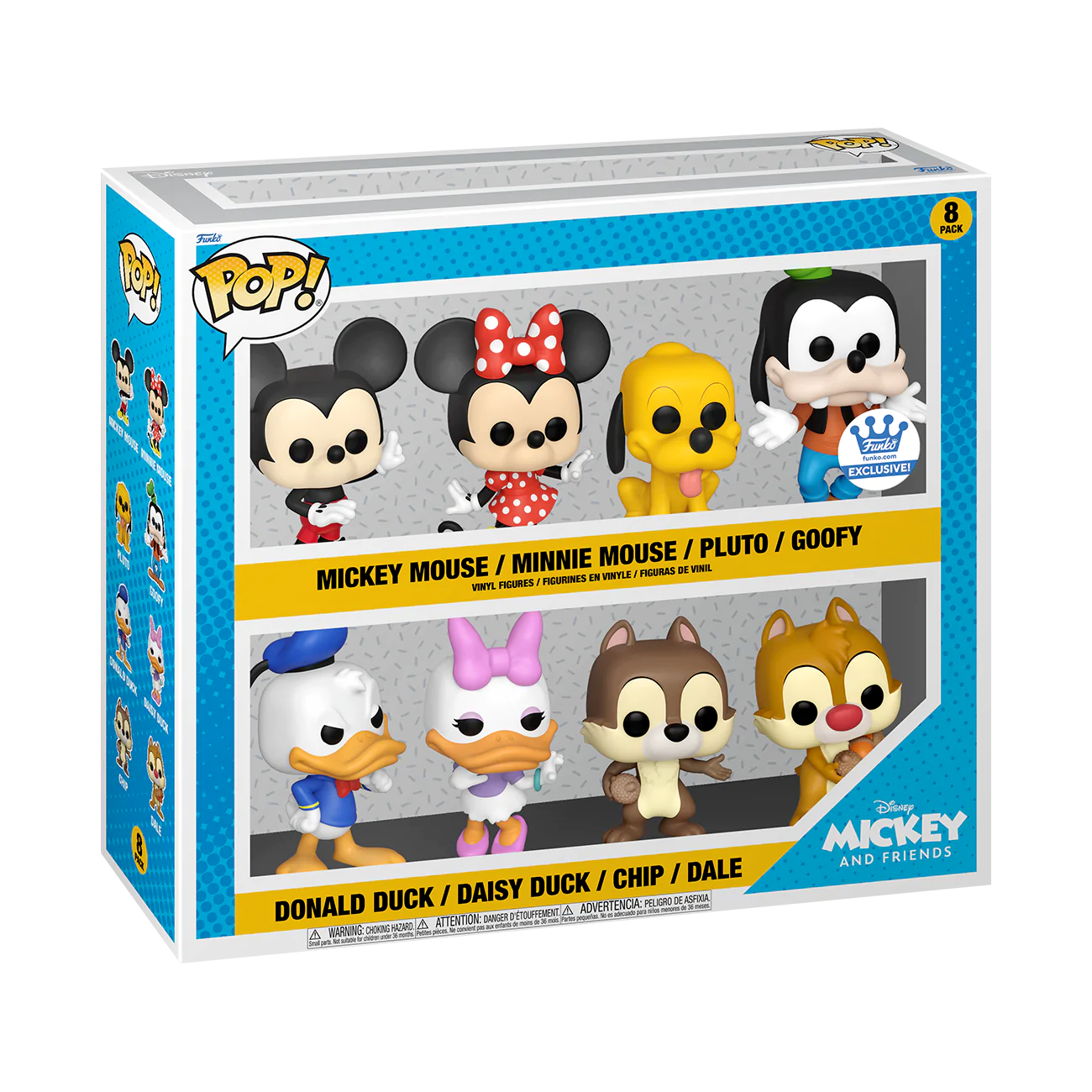 Funko PoP! Disney Mickey and Friends, 8-Pack Set of Rare