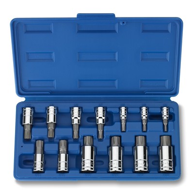 13pc Ribe Bit Socket Polydrive Set 1/4'' 3/8'' 1/2'' Drive Wrench 6 Point Brake NEW
