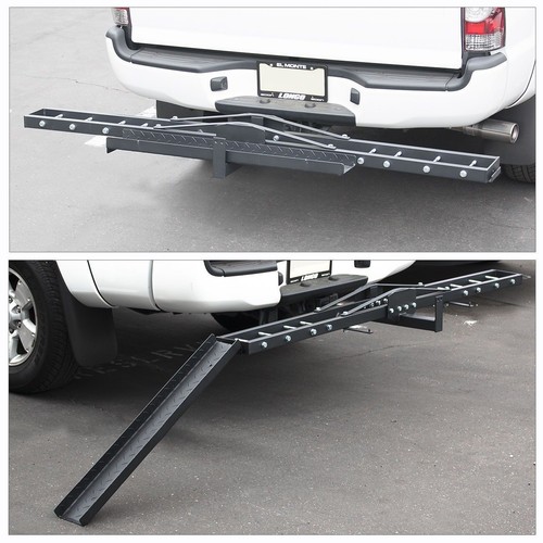Black Motorcycle Scooter DirtBike Carrier Hauler Hitch Mount Rack Ramp Anti Tilt