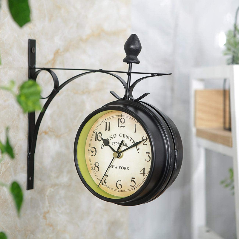 Retro Wall Clock Double-Sided European Style Creative Antique Hanging Clocks Out