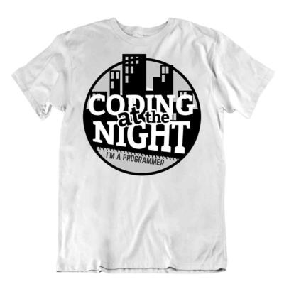 Programmer T-Shirt Coding At Night Tee Classic Look Shirt