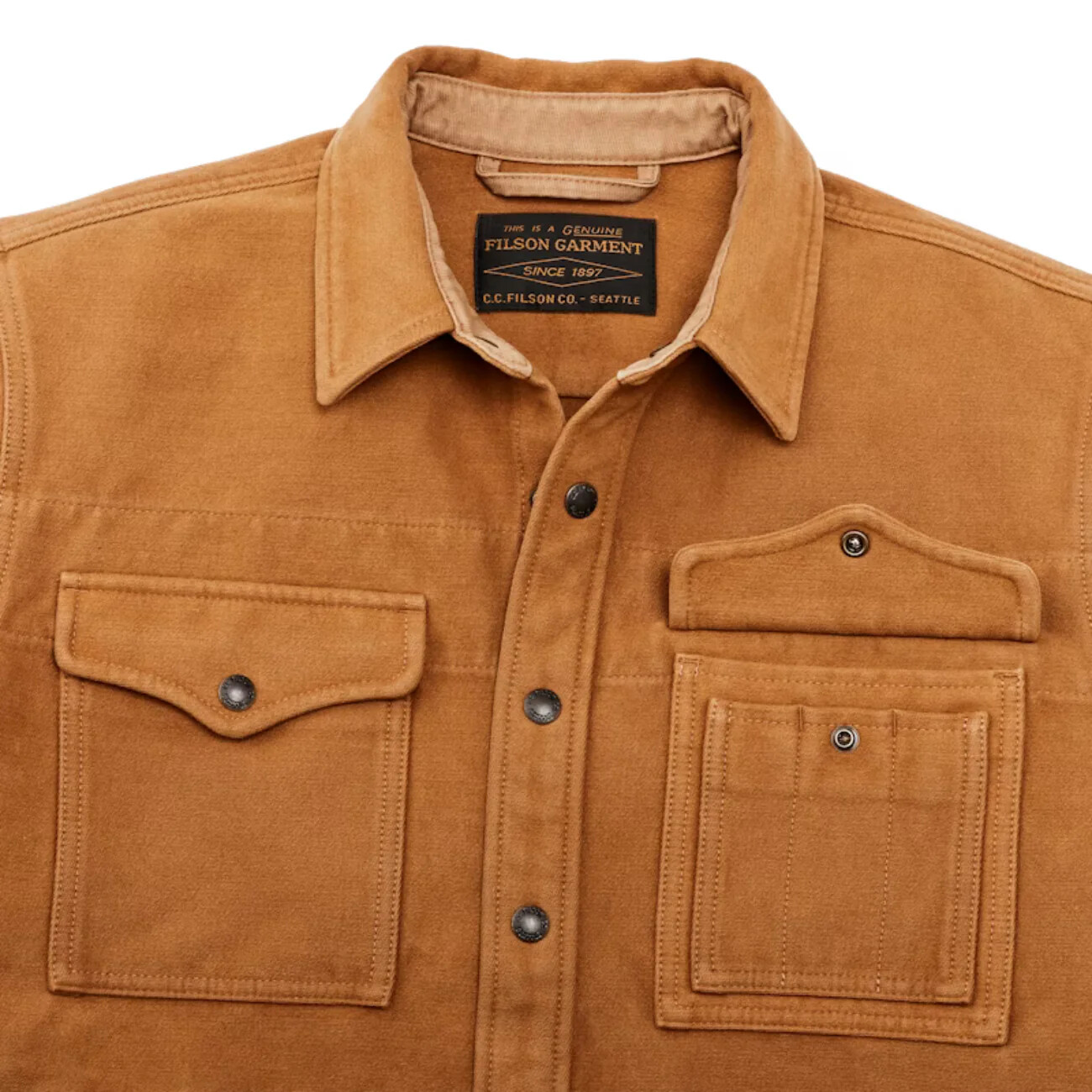 Pre-owned Filson Beartooth Jac Shirt 20277935 Golden Tan Khaki Stripe Shacket Jacket Cc