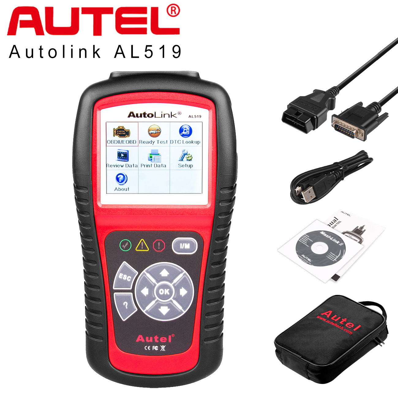 Autel Autolink Al519 Auto Diagnostic Tool Obd2 Can Eobd Car Code Reader Scanner