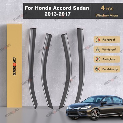 For 2013-2017 Honda Accord Sedan Smoke Window Visor Vent Rain Guards Deflector