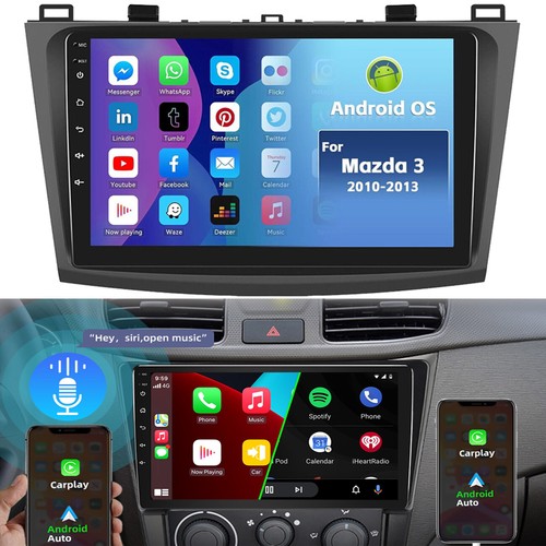 Car Radio Stereo Head Unit Apple Carplay For Mazda 3 2010-2013 GPS Backup Camera