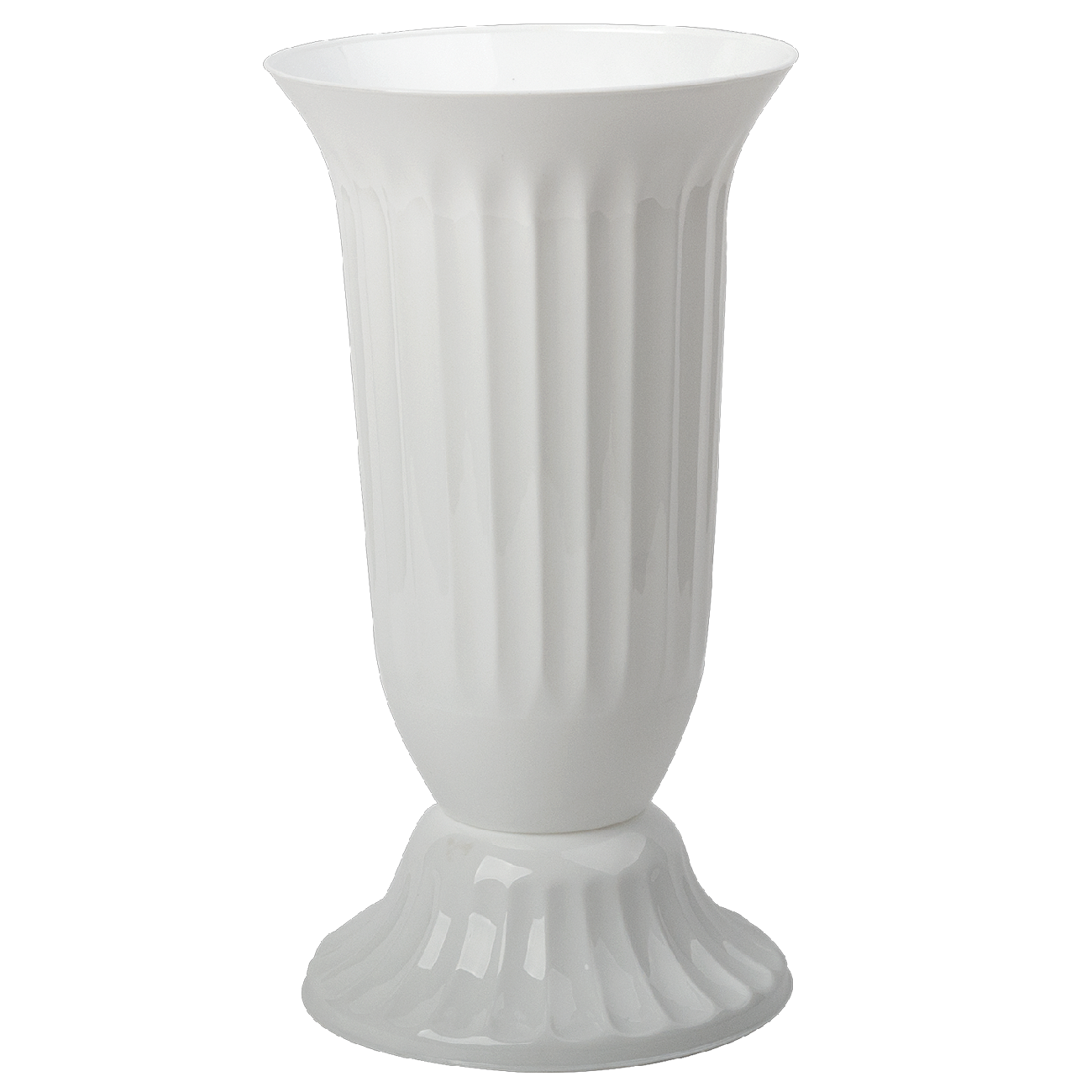 Außen Vase Garten Grab rund robuster Kunststoff mit abnehmbarem Stand Fuß