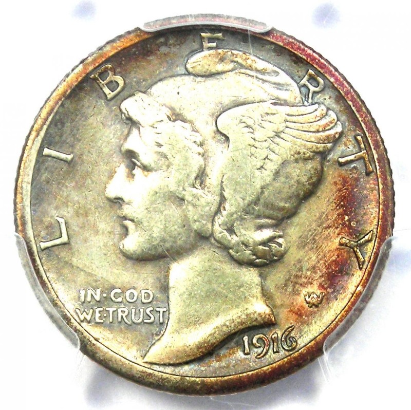 1916-D Mercury Dime 10C Coin - Certified PCGS VF Details