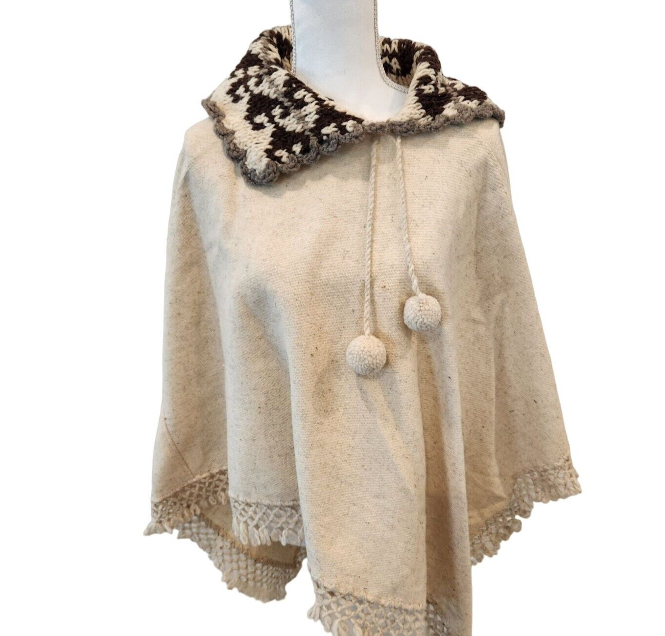 ジャケット・アウター USA Vintage Knit Unisex Poncho Alexi Cable Knit Poncho