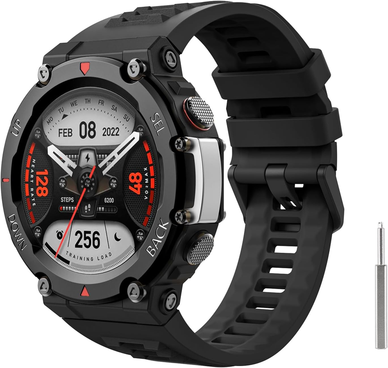 Watch Band Compatible with Amazfit T-Rex 2 Outdoor GPS Smartwatch, Soft Silicone