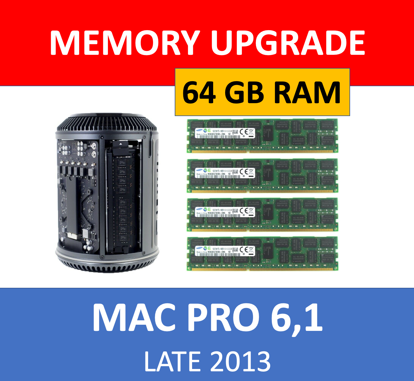 Apple 2013 Mac Pro 6,1 64GB 4X16GB DDR3 ECC 1866 Memory RAM