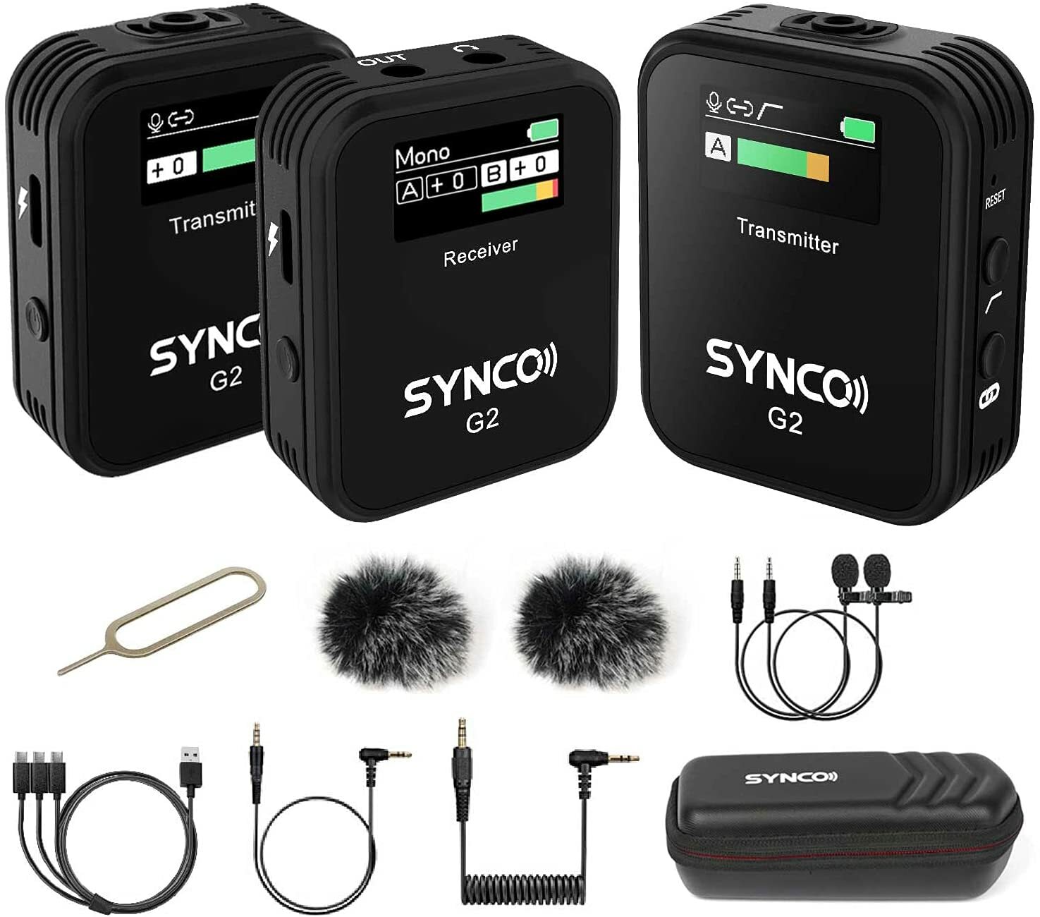 SYNCO G2(A2) Wireless Lavalier Microphone System For Camera Tablet Phone Vlog