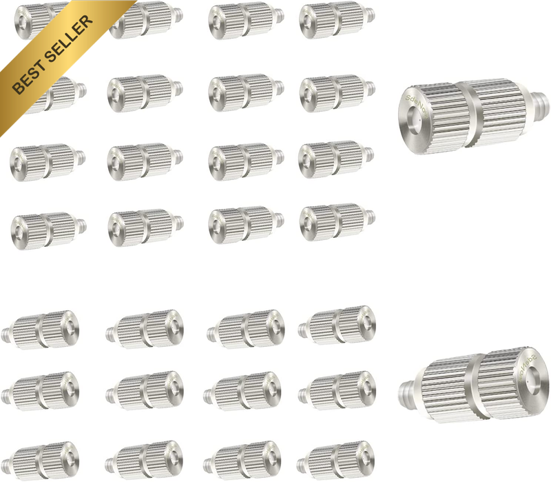 High Pressure Misting Nozzles, Outdoor Cooling System, Stainless Steel & Brass,