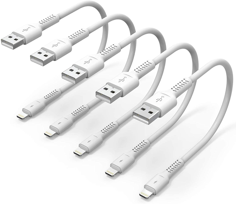 6 Inch Iphone Charge Cable Short, 0.5Ft 5Pack USB to Lightning Cord for Fast Cha