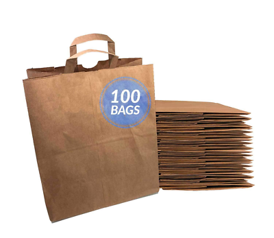 Paper grocery bags with handles hot sale