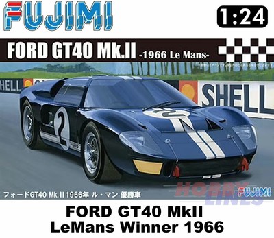 Ford GT40 MkII 1966 Le Mans Winner 1:24 model kit Fujimi F126036