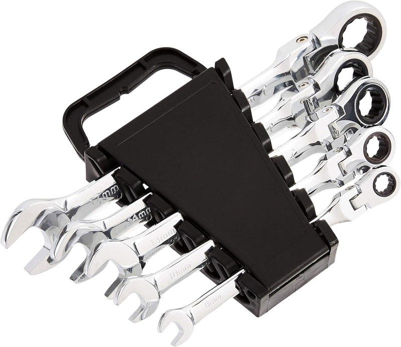 Flexible Ratcheting Wrench Set - Metric, 5-Piece, 8Mm, 10Mm, 13Mm, 14Mm, and 17M