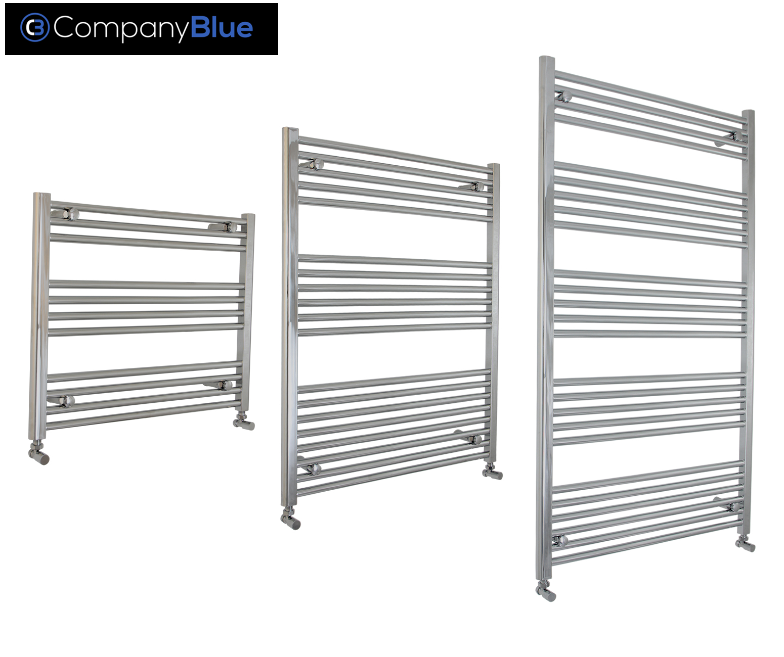 700mm Wide Bathroom Heated Towel Rail Radiator Chrome Straight Curved