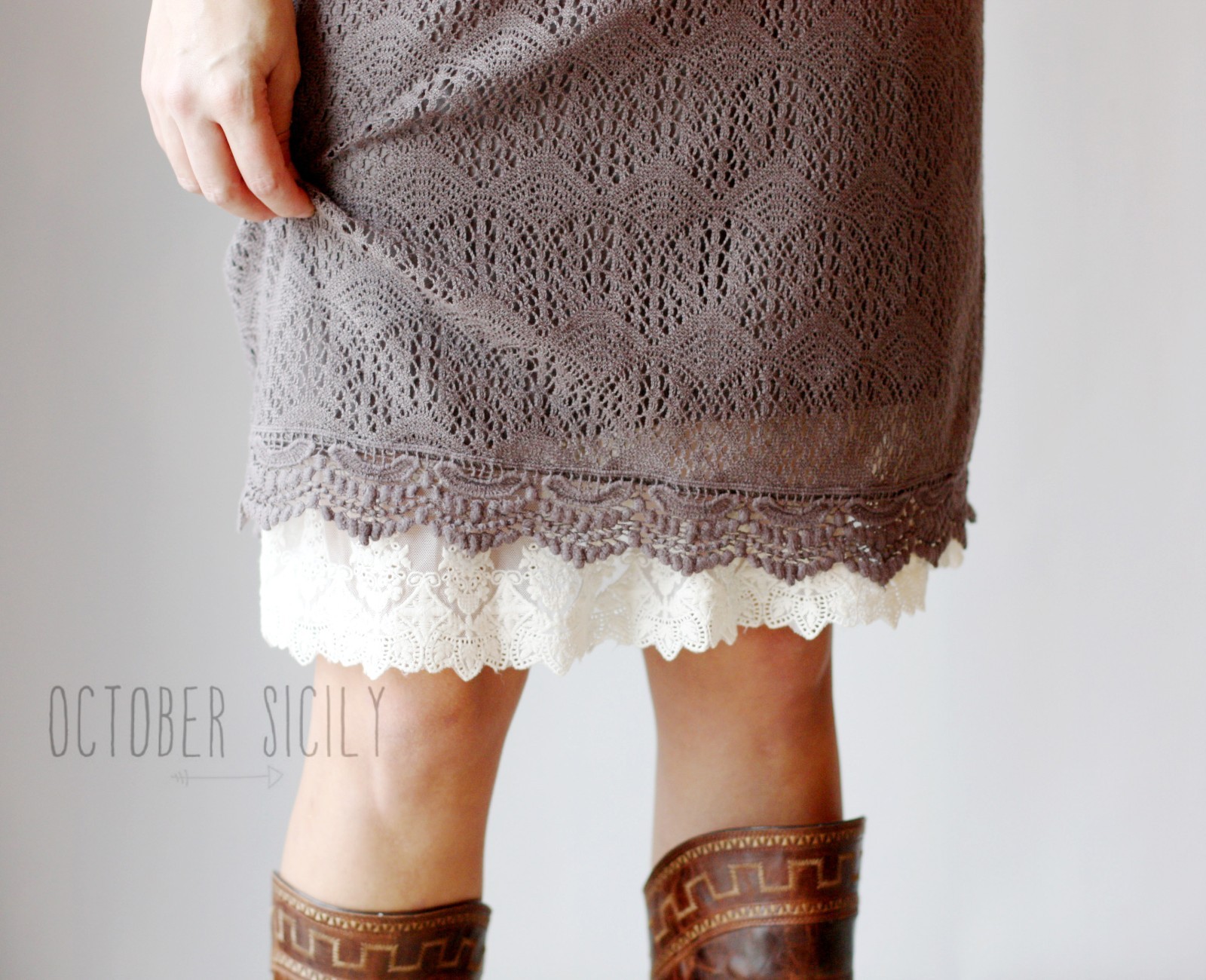 Half Slip Lace Dress Skirt Extender *style 3*-- 3 Colors
