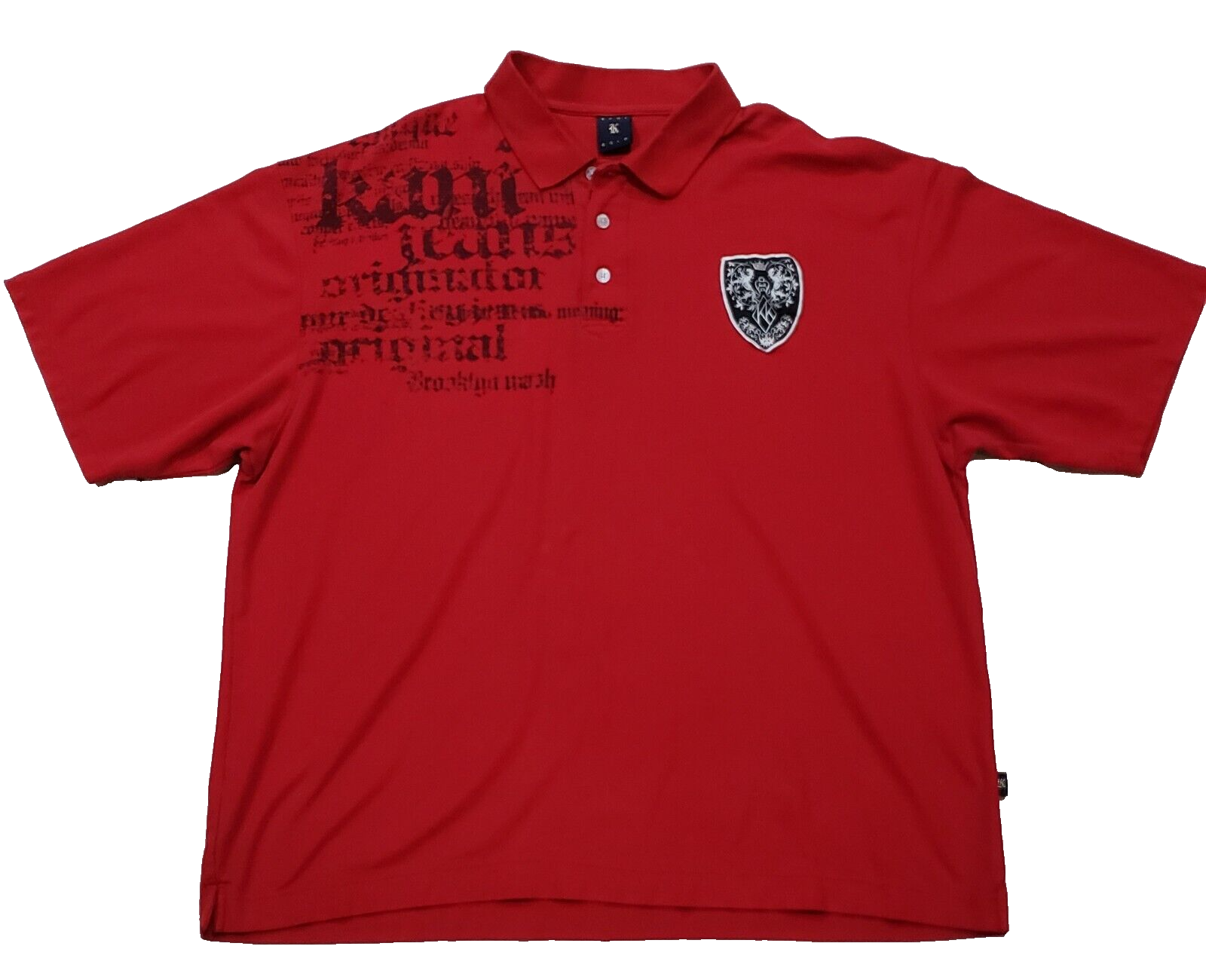 Vintage Karl Kani Polo Shirt Mens 3XL Red Short Sleeve Gold Vintage Karl Kani Polo Shirt Mens 3XL Red Short Sleeve Gold