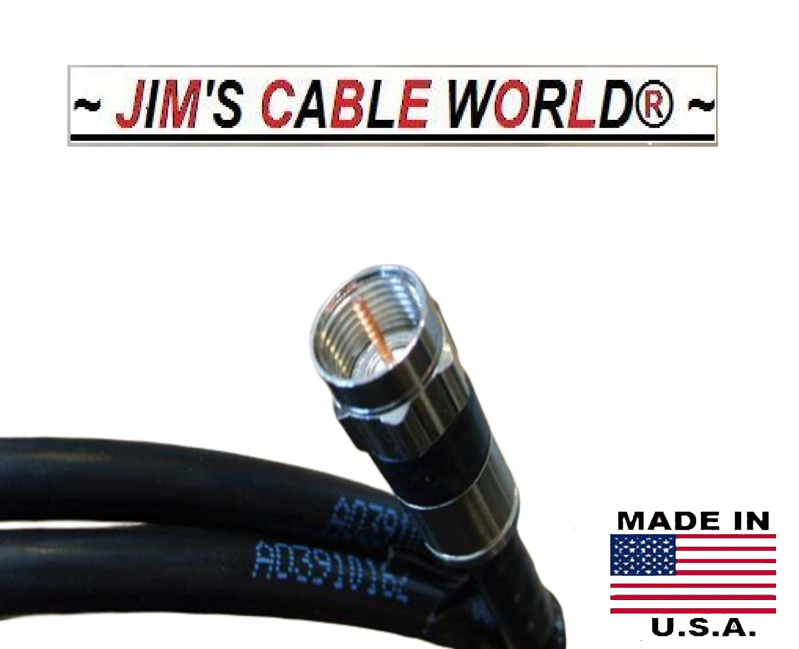 JIMS CABLE WORLD 6 Inch 1 Ft 2 Ft 3 Ft 4 Ft 5 Ft 6 Foot HD RG6 75Ω Coaxial Cable
