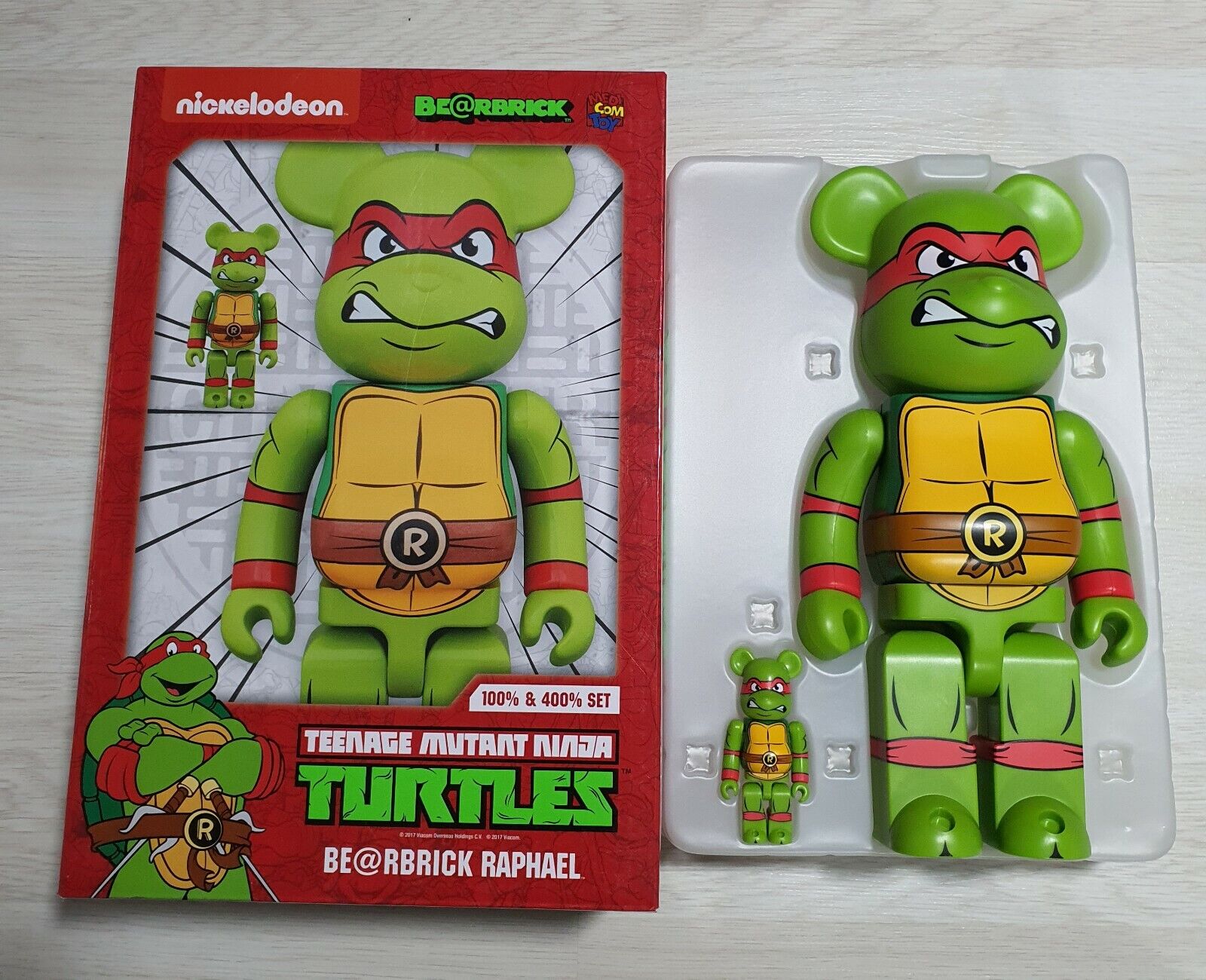 BEARBRICK Ninja Turtles Raphael 100%&400% BE@RBRICK Medicom BEARBRICK Ninja Turtles Raphael 100%&400% BE@RBRICK Medicom