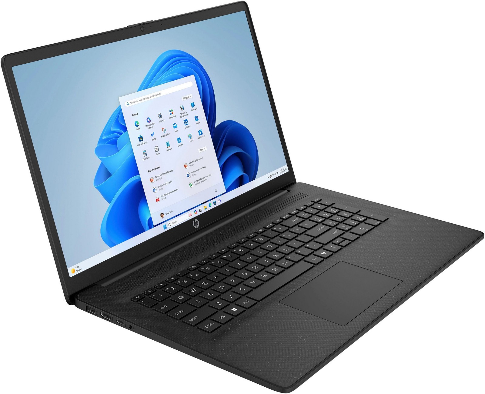 HP 17-cp2237ng 17,3Zoll Notebook AMD Ryzen 3 512GB SSD Win11 Home schwarz B-WARE - Bild 2 von 6