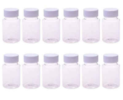 12PCS Clear Empty Portable Thicken Plastic Bottles Case with White Screw Cap ...