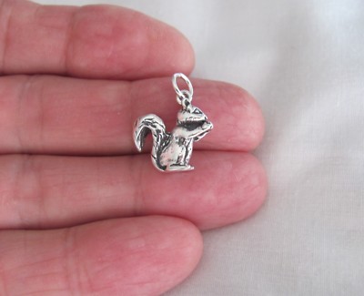 Sterling Silver 3d Squirrel charm