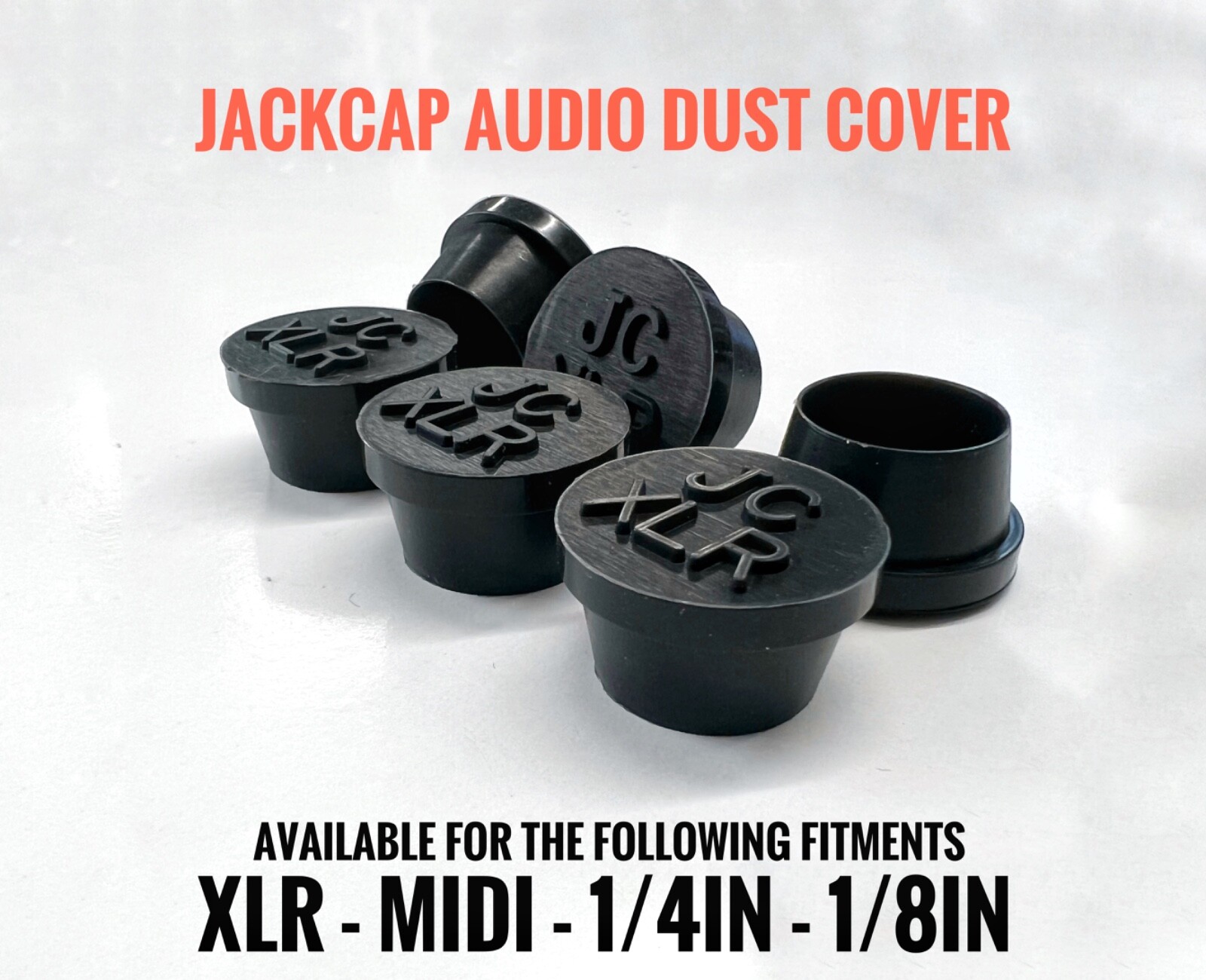 JACKCAP Audio Dust Cover, XLR, 1/4in 6.3mm, Midi, Mini 3.5mm, Jack Cap