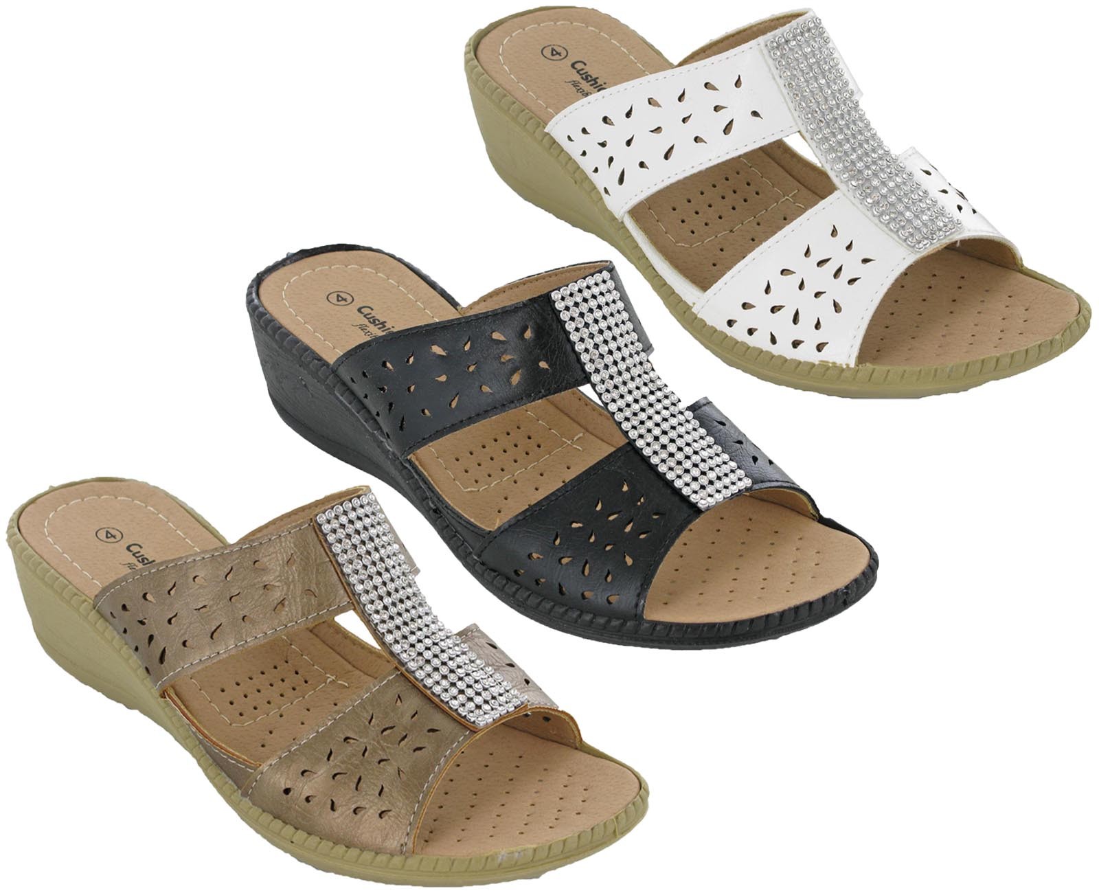 Cushion Walk Slip On Sandals Lightweight Comfort Open Toe