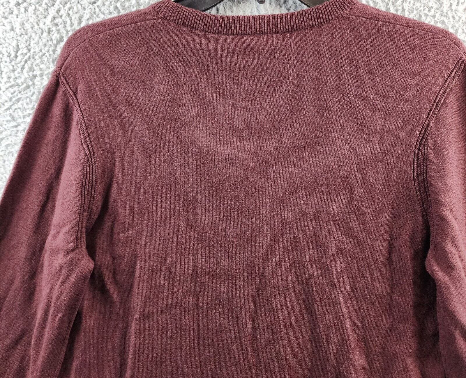 Theory Riland Solid Merino Wool Blend Sweater Men's S Wine Crew Neck Pullover - Picture 13 of 14