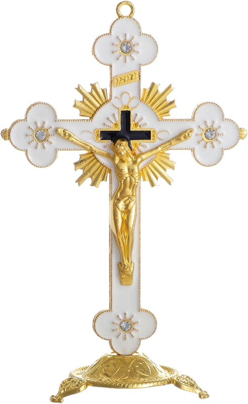 Standing Crucifix Table Cross Catholic Metal Jesus 5 Inch Altar Religious Gift