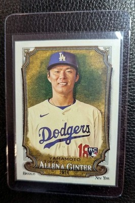 2024 Allen & Ginter #201 Yoshinobu Yamamoto Rookie Card RC Los Angeles Dodgers