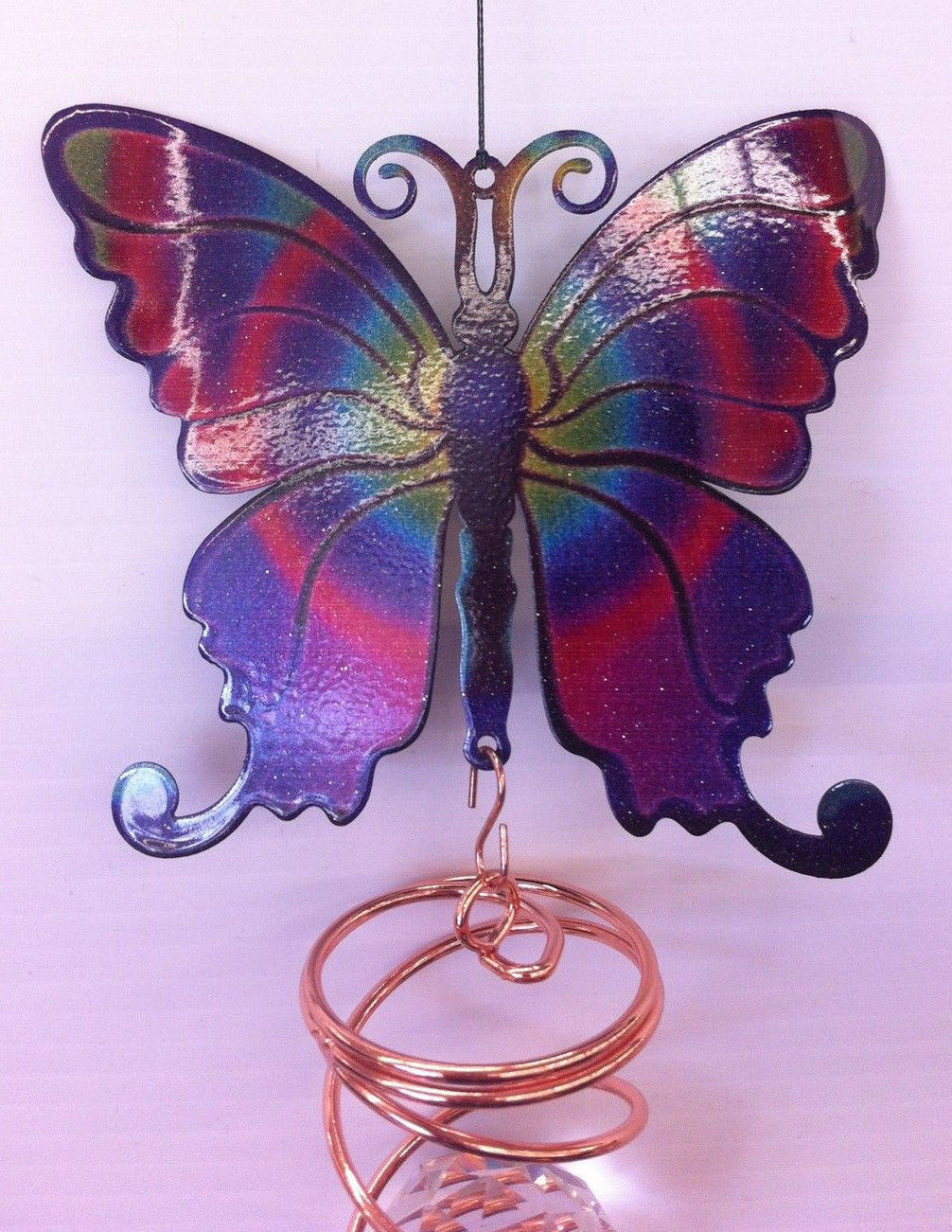 Wind Spinner Blue Butterfly - Crystal Twister