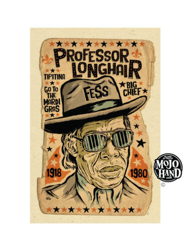 Professor Longhair Blues poster from Mojohand - Mardi Gras/Louisiana art print