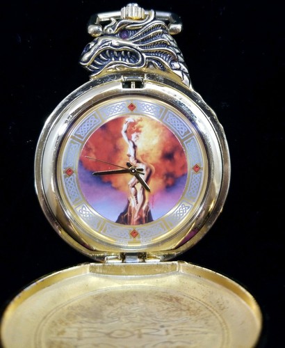Knightstone Collection Mistress of Fire Pocket Watch Boris Vallejo Franklin Mint