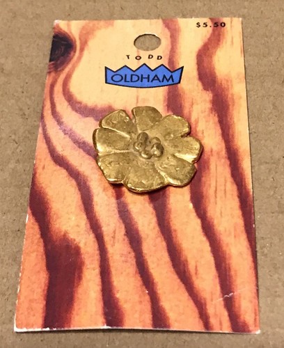 HTF TODD OLDHAM Modernist Gold Button on Original Card 7/8” TC137