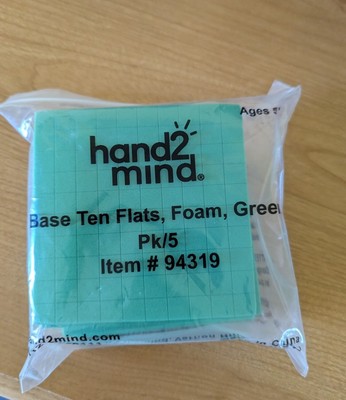 Hand 2 Mind Base Ten Flats, Foam, Green Pack / 5 #94319