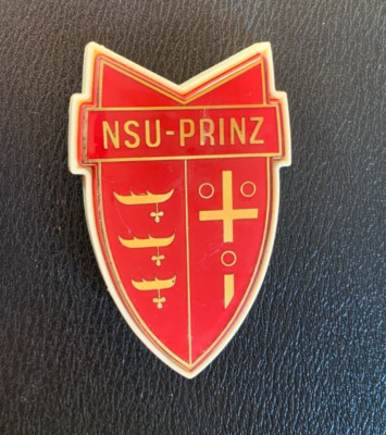 frühes NSU Front Emblem Schild Prinz 3 4 ? 1000 ? Sport Prinz ?  gold Neu NOS