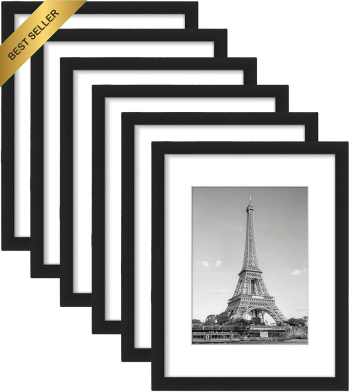 A4 Photo Frames, Pack of 6, Black Frames for Displaying Photos, Size 9.1×12.6 In