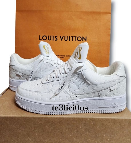 LOUIS VUITTON AIR FORCE 1 VIRGIL ABLOH WHITE LOW TOP SIZE 9 LOUIS VUITTON AIR FORCE 1 VIRGIL ABLOH WHITE LOW TOP SIZE 9