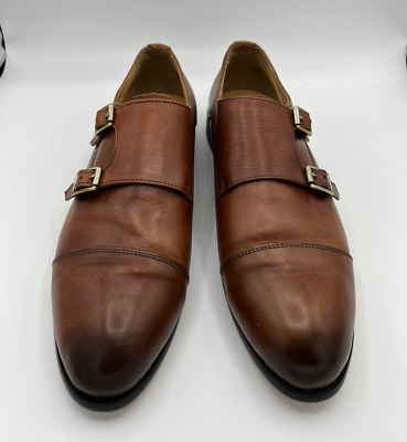 John Foster brown double monk strap mens shoes size 42 US men s