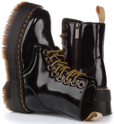 Pre-owned Dr. Martens Dr Martens Vegan Jadon Max Vegan Oxford Zip Platform Womens Boots Black Us 4 - 9