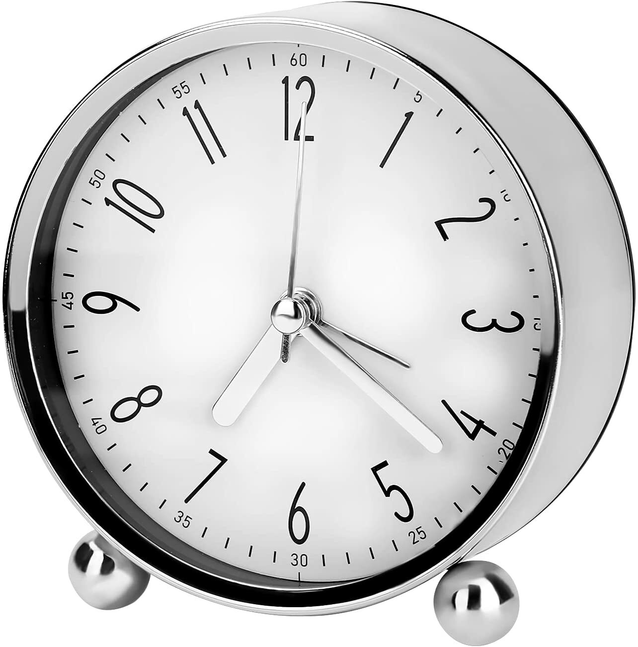 Analog Silent Small Bedside Desk Clock Battery Operated For Bedroom