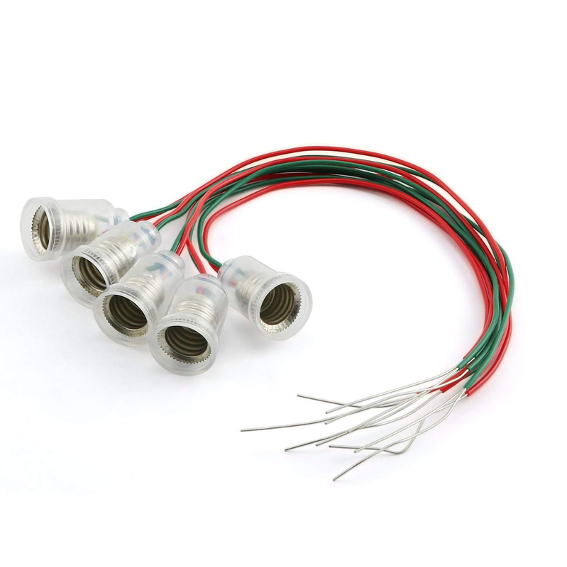 5Pcs Miniature Bulb Bases 110V E10 Screw Type Lamp Holder with Wire